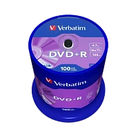Диск DVD-R Verbatim 4.7GB 16x 100шт. cake box (100/400)