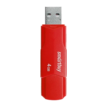 Флеш-накопитель Smartbuy Clue 4GB USB2.0 пластик красный 