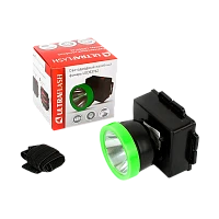 Фонарь налобный Ultraflash LED53762 0.5W 1LED от батареек черный зеленый (1/200)