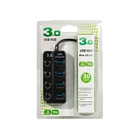 USB-Хаб Smartbuy 7324 4USB USB3.0 с выключателем черный (1/100)