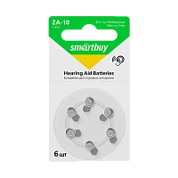Батарейка Smartbuy ZA10 BL6 Zinc Air 1.45V (6/60/600/3000)