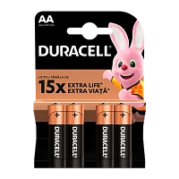 Батарейка Duracell Basic LR6 AA BL4 Alkaline 1.5V (4/48/80/192/21504)