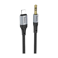 Кабель AUX HOCO UPA26i Jack 3.5mm (m)-Lightning (m) 1м нейлон черный (1/31/310)