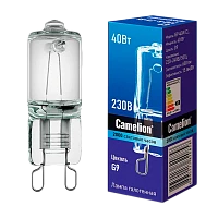Лампа галогенная Camelion G9 40W 2800К 220-240V капсула прозрачная (1/5/100)