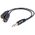 Переходник AUX Defender Jack 3.5mm (m)-2xJack 3.5mm (f) силикон черный (1/10/100)