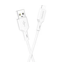 Кабель Borofone BX70 USB (m)-Lightning (m) 1м 2.4A ПВХ белый (1/360)