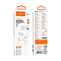 Наушники внутриканальные HOCO M116 с микр. Type-C белый (1/31/310)