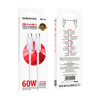 Кабель Borofone BX109 Type-C (m)-Type-C (m) 1м 3.0A 60W ПВХ белый