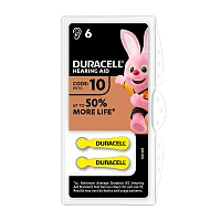 Батарейка Duracell ACTIVAIR ZA10 BL6 Zinc Air 1.45V (6/60/600)