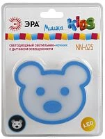 Ночник ЭРА NN-625 3LED 0.5W 220V в розетку с фотосенсором синий (1/12)