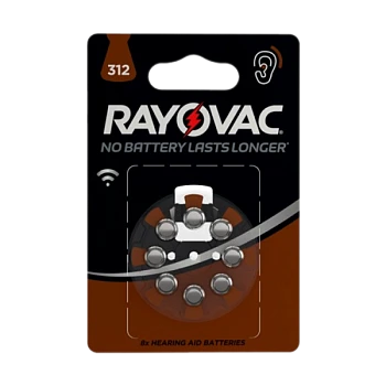 Батарейка Rayovac ACOUSTIC ZA312 BL8 Zinc Air 1.45V 0%Hg (8/80/800)
