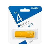 Флеш-накопитель Smartbuy Clue 4GB USB2.0 пластик желтый