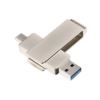 Флеш-накопитель GoPower MODERN 64GB USB3.0 Type-C (m) металл серый (1/500) 
