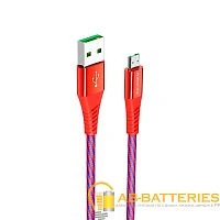 Кабель Borofone BU13 USB (m)-microUSB (m) 1м 4.0A нейлон красный (1/36/144)