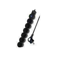 Удлинитель Космос 6р.С/З 10A 1.5м с выкл. ПВС 3х0.75мм² IP20 черный (1/30)