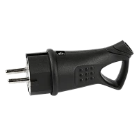Вилка электрическая Smartbuy С/З 16A IP44 угловая с кольцом черный