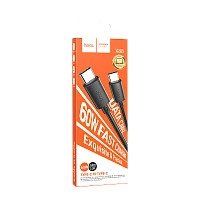 Кабель HOCO X88 Type-C (m)-Type-C (m) 1м 60W ПВХ черный (1/420)