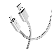 Кабель HOCO UPL12 USB (m)-Lightning (m) 0.3м 2.1A силикон серебряный (1/40/400)