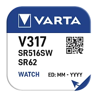 Батарейка Varta 317 (SR516SW) BL1 Silver Oxide 1.55V (1/10/100)