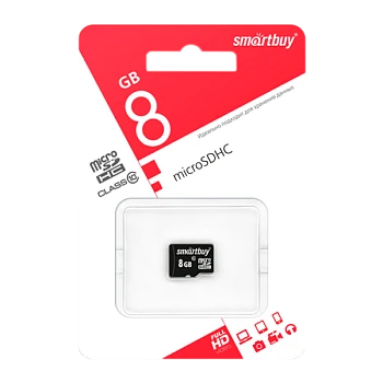 Карта памяти microSD Smartbuy 8GB Class10 10 МБ/сек без адаптера