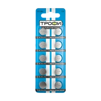 Батарейка Трофи G12/LR1142/LR43/386A/186 BL10 Alkaline 1.55V (10/200/1600)