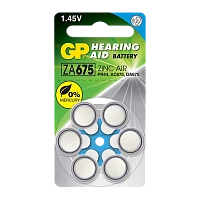 Батарейка GP ZA675 BL6 Zinc Air 1.45V (6/60/300/3000) R
