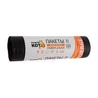 Мешки для мусора Рыжий кот 200л 30мкм ПВД 10шт. особо прочные черный (1/15)