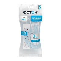 Удлинитель Фотон 16-33Е 3р.С/З 16A 3.0м ПВС 3x1мм² белый (1/20)