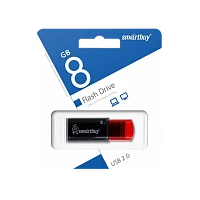 Флеш-накопитель Smartbuy Click 8GB USB2.0 пластик черный красный