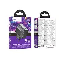 Сетевое З/У HOCO CS75A 1USB+2Type-C 3.0A 70W QC3.0 GaN черный (1/23/138)