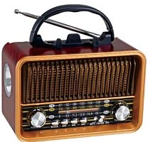 Радиоприемник DEESPI S1212 RE-03 пластик BT/AM/FM/SW/USB/AUX/MicroSD РЕТРО-стиль