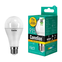 Лампа светодиодная Camelion A60 E27 11W 3000К 170-265V груша матовая (1/10/100)