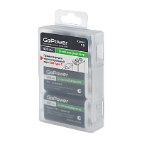 Аккумулятор бытовой GoPower Крона БОКС2 Li-ion 9V 500mAh Type-C (2/50/200)