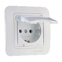 Розетка Makel Lillium 1гн. 16A со шторкой белый 70029 (1/12)