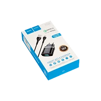 Сетевое З/У HOCO C12Q 1USB 3.0A QC3.0 черный (1/10/100)