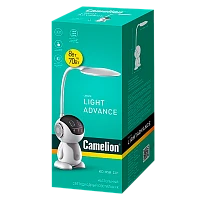 Светильник настольный Camelion KD-858 8W на основании сенс. 1.45м белый (1/6)
