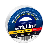 Изолента Safeline 15мм*20м ПВХ белый (10/200)