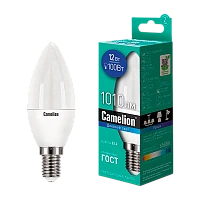 Лампа светодиодная Camelion C35 E14 12W 6500К 170-265V свеча матовая (1/10/100)