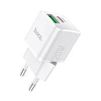 Сетевое З/У HOCO N20 1USB/Type-C 20W PD3.0 с кабелем Type-C-Lightning белый (1/12/120)