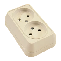 Розетка Makel Siva Ustu 2гн. 16A Б/З кремовый 45217 (1/10)