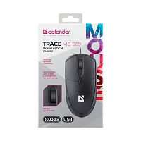 Мышь проводная Defender MB-989 Trace классическая USB черный (1/100)