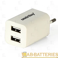 Сетевое З/У Smartbuy TRAVELER 2USB 2.0A белый (1/60)
