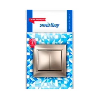 Выключатель Smartbuy Венера 2-клав.10A шампань (1/10/200)