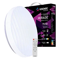 Светильник настенно-потолочный Космос MIRAGE Premium 75W 230V LED накладной пульт ДУ белый (1/5)