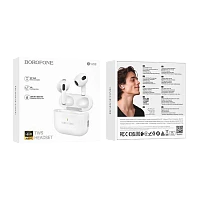 Наушники вставные Borofone BW58 bluetooth 5.3 с микр. белый (1/22/132)