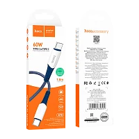 Кабель HOCO X70 Type-C (m)-Type-C (m) 1м 3.0A 60W нейлон синий (1/31/310)