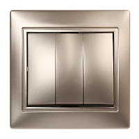 Выключатель Smartbuy 3-клавишный 10А шампань "Венера"