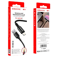 Кабель Borofone BX54 USB (m)-Lightning (m) 1м 2.4A нейлон черный (1/360)