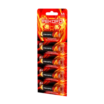 Батарейка Рекорд LR6 AA BL5 Alkaline 1.5V отрывные (5/60/600)