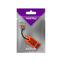 Картридер Smartbuy 710 USB2.0 microSD оранжевый (1/20)